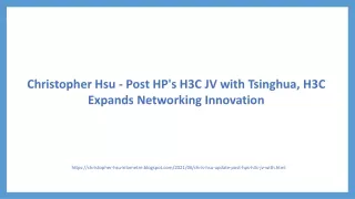 christopher hsu post hp s h3c jv with tsinghua