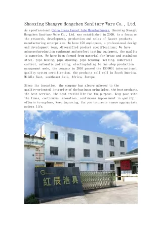 Shaoxing Shangyu Hongchen Sanitary Ware Co.,Ltd.