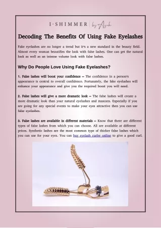 decoding the benefits of using fake eyelashes