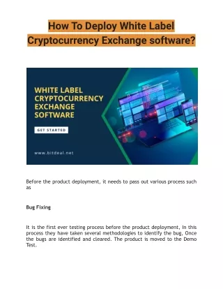 How To Deploy White Label Cryptocurrency Exchange software?