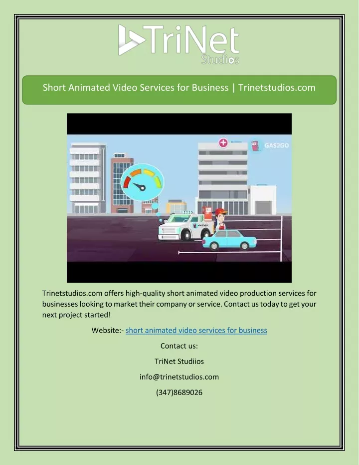 short animated video services for business