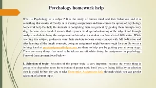 Psychology homework help