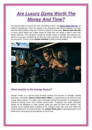 are luxury gyms worth the money and time