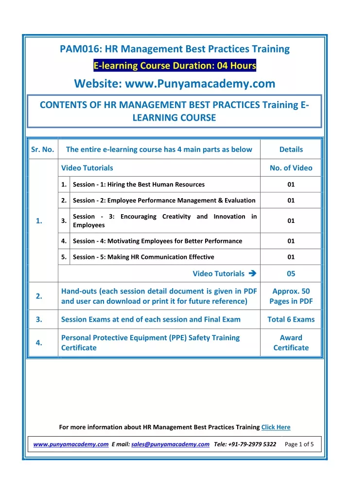 pam016 hr management best practices training