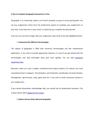 4 tips to complete geography homework on time