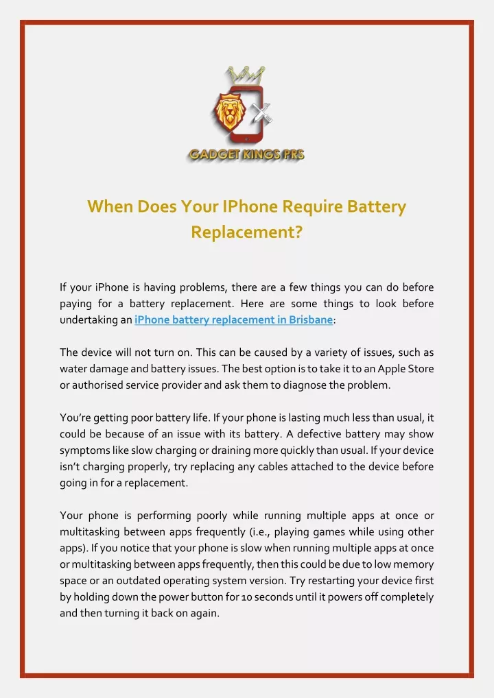 when does your iphone require battery replacement