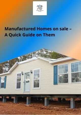 A Quick Guide to Manufactured Homes on Sale