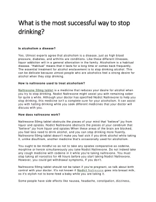 What is the most successful way to stop drinking (1)