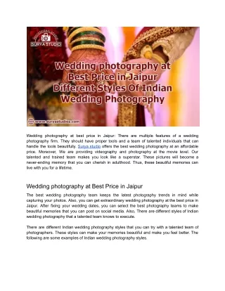 Wedding photography at Best Price in Jaipur - SuryaStudioz