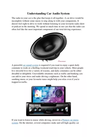Best car stereo system - Pioneer