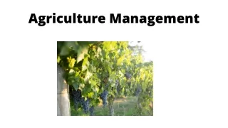 agriculture management