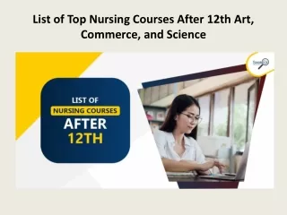list of top nursing courses after 12th art commerce and science