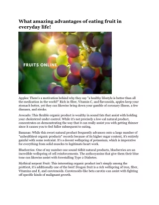 what amazing advantages of eating fruit