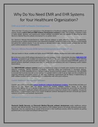 why do you need emr and ehr systems for your