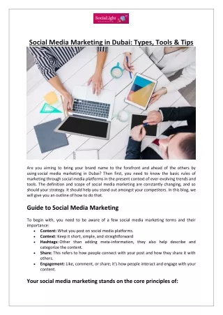 Social Media Marketing in Dubai: Types, Tools & Tips