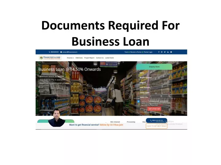 documents required for business loan