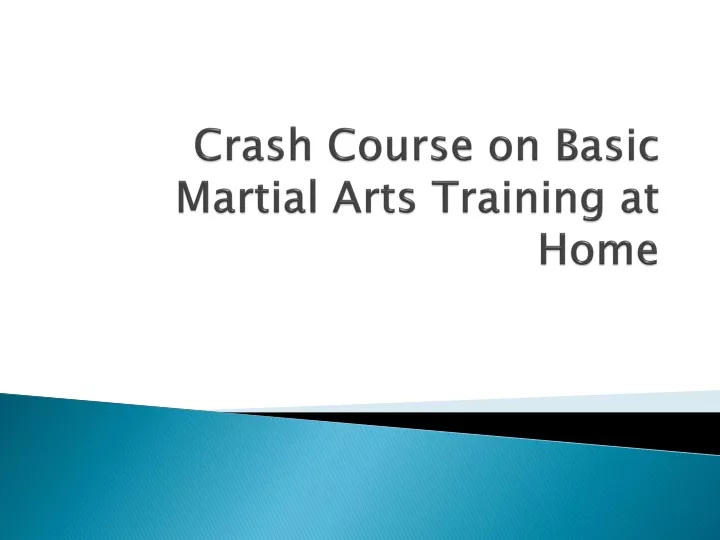 crash course on basic martial arts training at home