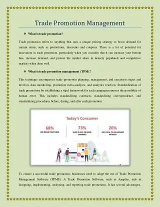 Trade Promotion Management