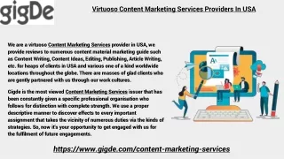 Virtuoso Content Marketing Services Providers In USA