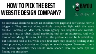 How To Pick The Best Website Design Company?