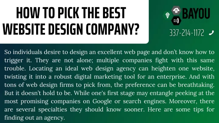 how to pick the best website design company