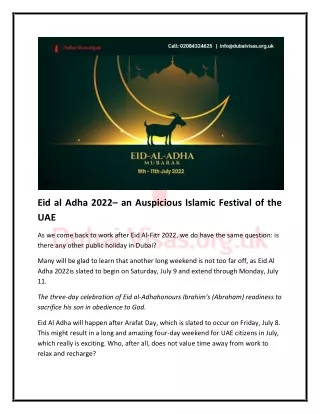 Eid al Adha 2022 an auspicious islamic festival of the uae
