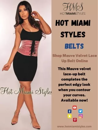 Shop Mauve Velvet Lace Up Belt Online - Hot Miami Styles