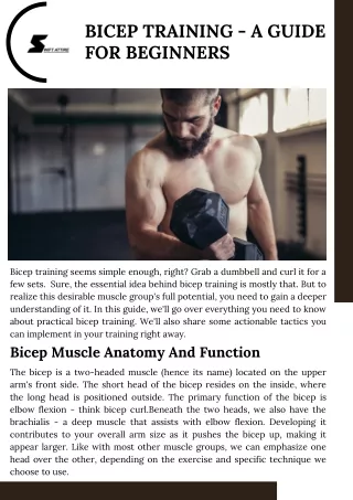 Bicep Training - A Guide For Beginners