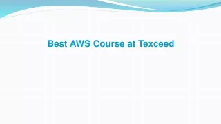Best AWS Course at Texceed
