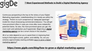 7 Most Experienced Methods to Grow a Digital Marketing Agency