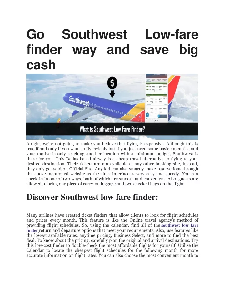 go finder way and save big cash