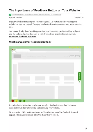 the importance of feedback button on your website