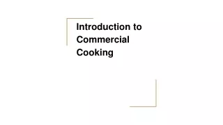 introduction to commercial cooking