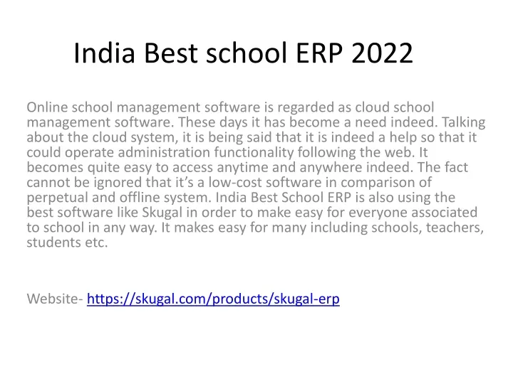 india best school erp 2022