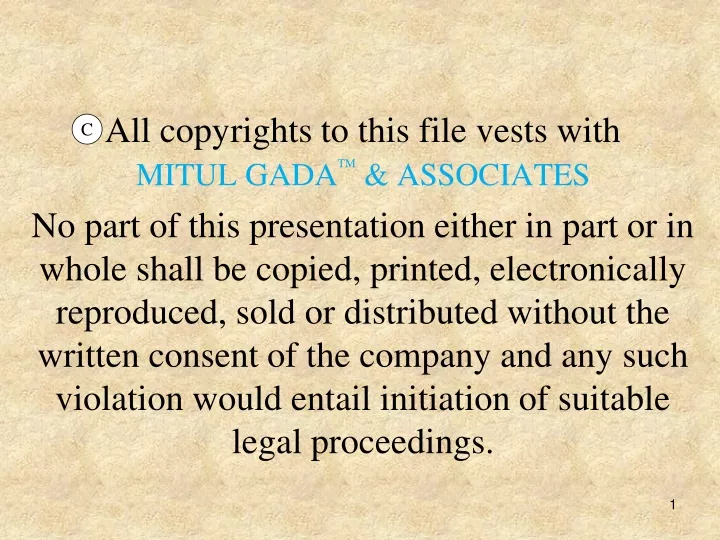 all copyrights to this file vests with mitul gada
