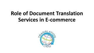 Role of Document Translation Services in E-commerce