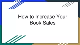 how to increase your book sales