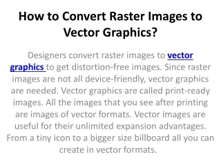 how to convert raster images to vector graphics