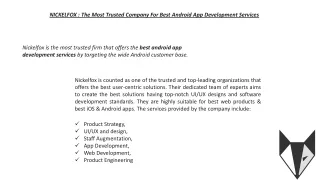 NICKELFOX  The Most Trusted Company For Best Android App Development Services