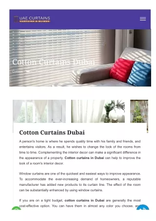 Cotton Curtains Dubai