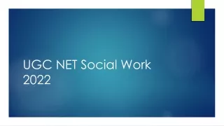 UGC NET Social Work 2022