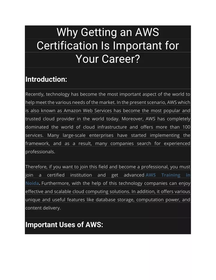 why getting an aws certification is important