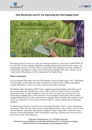 how blockchain and iot are improving the food