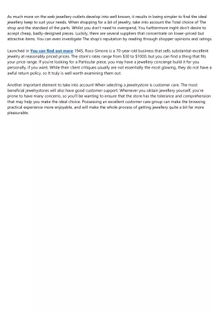 as much more on the web jewellery outlets develop