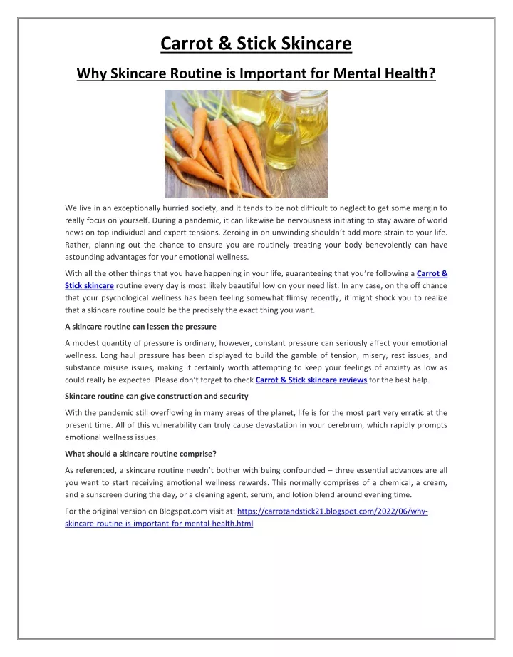 carrot stick skincare