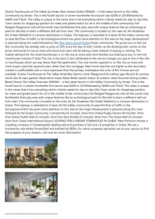 orania townhouses at the valley by emaar