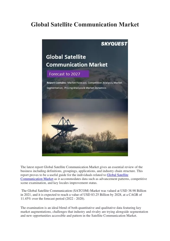 global satellite communication market