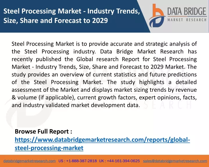 steel processing market industry trends size