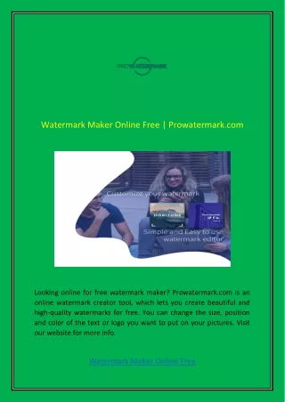 Watermark Maker Online Free