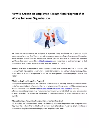 how to create an employee recognition program
